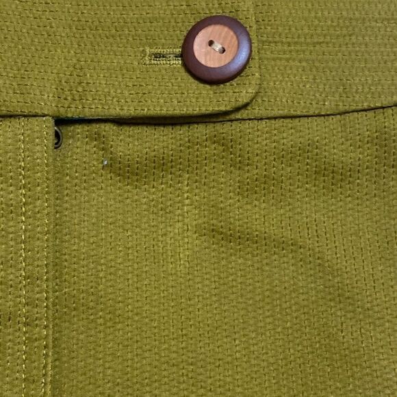 Vanessa Virginia Anthropologie Skirt Womens Size 6 Olive Green Mini Cotton - Picture 6 of 8